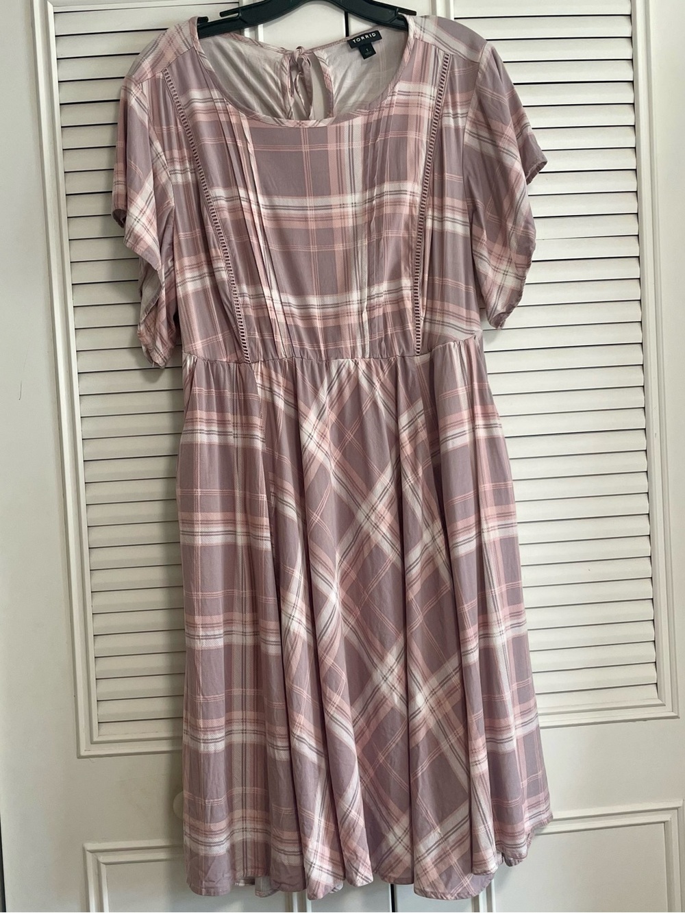 torrid Pink Plaid Short-Sleeve Dress